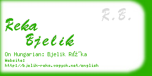 reka bjelik business card